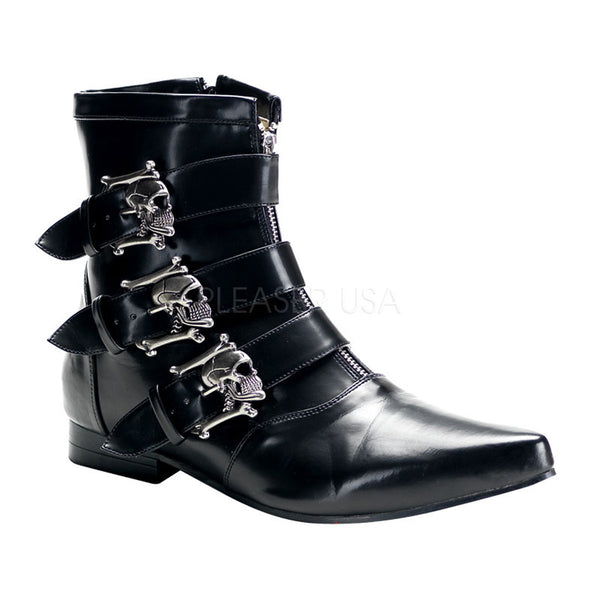 DEMONIA BROGUE-06 Men's Black Nappa Pu Vegan Boots - Shoecup.com