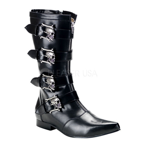 DEMONIA BROGUE-107 Men's Black Nappa Pu Vegan Boots - Shoecup.com