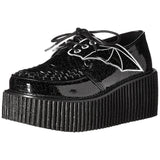 Demonia CREEPER-205 Black Glitter BAT WING Creepers - Shoecup.com - 1