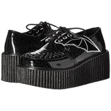 Demonia CREEPER-205 Black Glitter BAT WING Creepers - Shoecup.com - 8