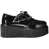 Demonia CREEPER-205 Black Glitter BAT WING Creepers - Shoecup.com - 7