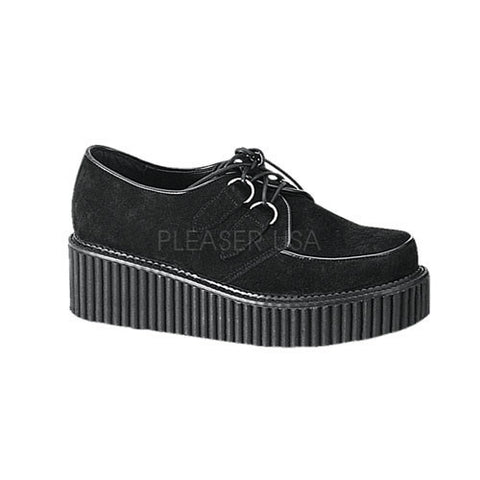 DEMONIA Women's CREEPER-101 Black Suede Creepers - Shoecup.com