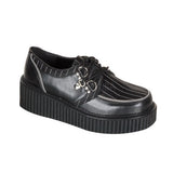 DEMONIA CREEPER-113 Black Pu-Pinstripes Creepers - Shoecup.com