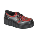 DEMONIA CREEPER-113 Black Pu-Red Plaid Creepers - Shoecup.com