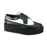 DEMONIA CREEPER-408 Men's Black-White Leather Creepers - Shoecup.com