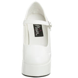 DEMONIA DOLLY-50 White Pat Mary Jane Pumps - Shoecup.com - 2