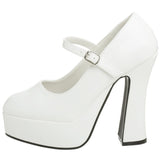 DEMONIA DOLLY-50 White Pat Mary Jane Pumps - Shoecup.com - 4