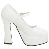 DEMONIA DOLLY-50 White Pat Mary Jane Pumps - Shoecup.com - 5