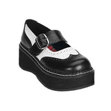 DEMONIA EMILY-302 Black-White Pu Mary Jane - Shoecup.com