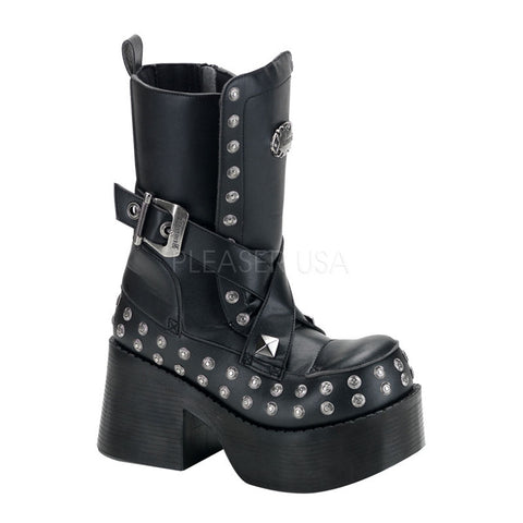 DEMONIA PLATOON-205 Black Pu Vegan Boots - Shoecup.com