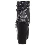 Demonia POISON-101 Black Vegan Leather Wedge Boots - Shoecup.com - 3