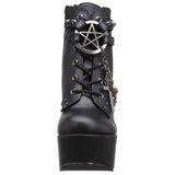 Demonia POISON-101 Black Vegan Leather Wedge Boots - Shoecup.com - 4