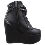 Demonia POISON-101 Black Vegan Leather Wedge Boots - Shoecup.com - 6