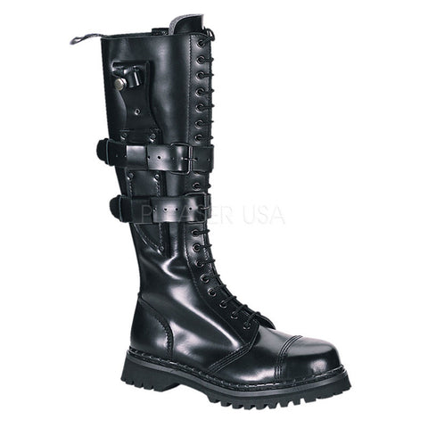 DEMONIA PREDATOR-I Men's Black Leather Leather Boots - Shoecup.com