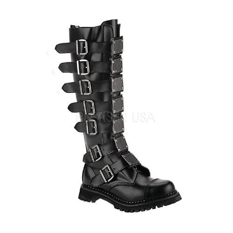 DEMONIA REAPER-30 Men's Black Leather Steel Toe Boots - Shoecup.com