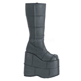 DEMONIA STACK-301 Men's Black Pu Vegan Boots - Shoecup.com