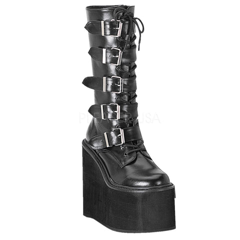 DEMONIA SWING-220 Black Pu Vegan Boots - Shoecup.com