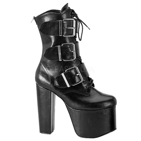 DEMONIA TORMENT-703 Black Pu Vegan Boots - Shoecup.com