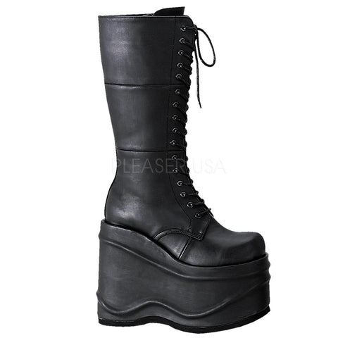 DEMONIA WAVE-302 Black Pu Vegan Boots - Shoecup.com