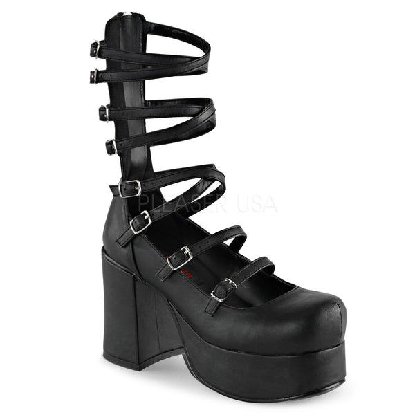 Demonia ABBEY-08 Black Vegan Leather Platform Mary Jane - Shoecup.com