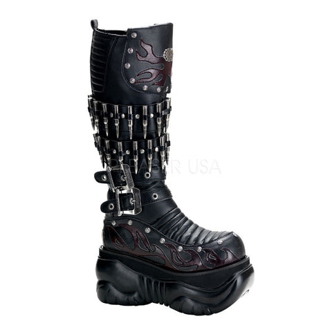 DEMONIA BOXER-201 Men's Black Pu Cyber Boots - Shoecup.com