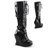 DEMONIA BRAVO-108 Black Pat Boots - Shoecup.com