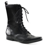 DEMONIA BROGUE-10 Men's Black Nappa Pu Vegan Boots - Shoecup.com