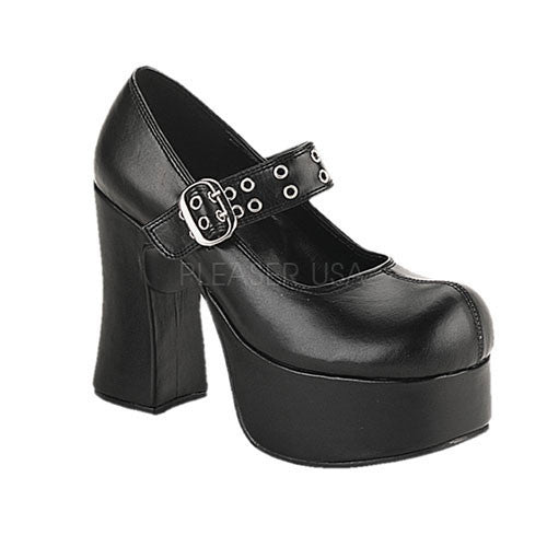 DEMONIA CHARADE-05 Black Pu Goth Punk Mary Jane - Shoecup.com