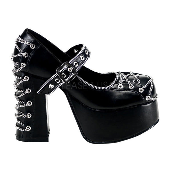 DEMONIA CHARADE-25 Black Pu Platform - Shoecup.com