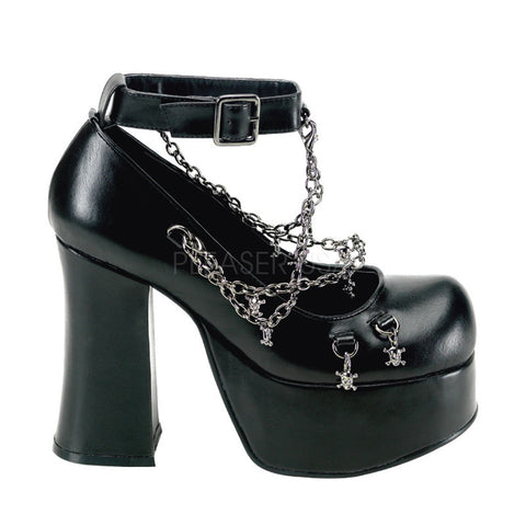 DEMONIA CHARADE-28 Black Pu Platform Pumps - Shoecup.com