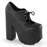 Demonia CRAMPS-01 Black Vegan Leather Ridged Platform Boots - Shoecup.com