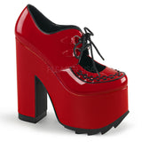 Demonia CRAMPS-01 Red Ridged Platform Boots - Shoecup.com