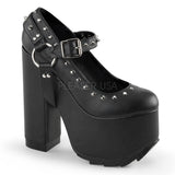 Demonia CRAMPS-02 Black Vegan Leather Ridged Platform Boots - Shoecup.com