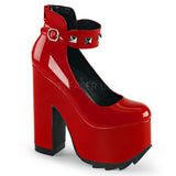 Demonia CRAMPS-03 Red Ridged Platform Boots - Shoecup.com