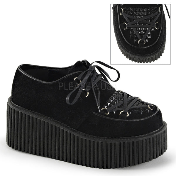 Demonia CREEPER-216 Black Vegan Suede Creepers - Shoecup.com