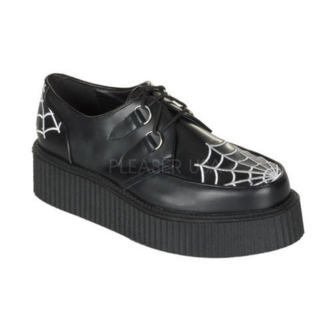 DEMONIA CREEPER-426 Men's Black Leather Creepers - Shoecup.com