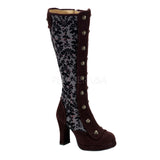 DEMONIA CRYPTO-301 Brown MF-Tweed SteamPunk Boots - Shoecup.com