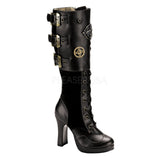 DEMONIA CRYPTO-302 Black Pu-Microfiber SteamPunk Boots - Shoecup.com