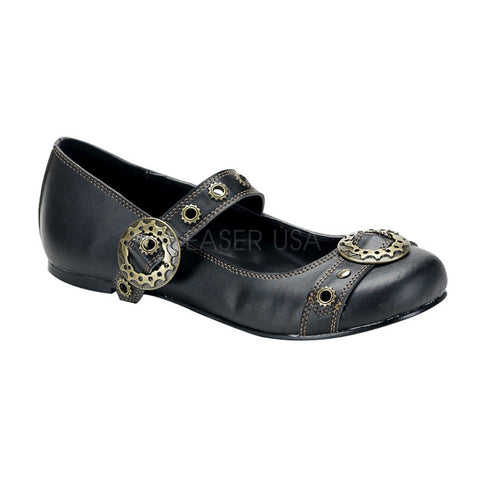 DEMONIA DAISY-09 Black Pu SteamPunk Mary Jane - Shoecup.com