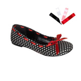 DEMONIA DAISY-20 Black and White Polka Dots Ballet Flats - Shoecup.com