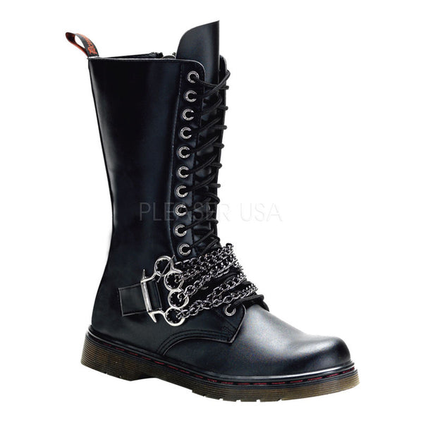 DEMONIA DISORDER-301 Men's Black Pu Vegan Boots - Shoecup.com