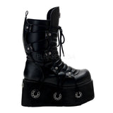 DEMONIA FURIOUS-201 Men's Black Pu Plaform Vegan Boots - Shoecup.com