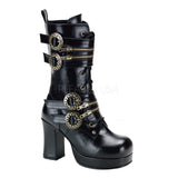 DEMONIA GOTHIKA-100 Black Pu SteamPunk Boots - Shoecup.com