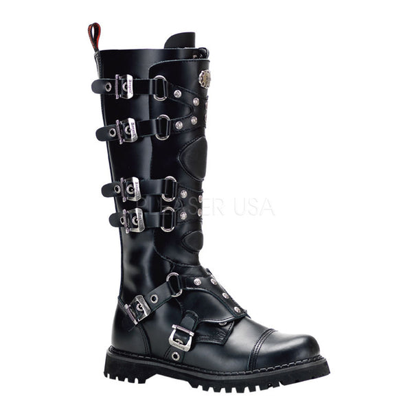 DEMONIA GRAVEL-22 Men's Black Leather Leather Steel Toe Boots - Shoecup.com