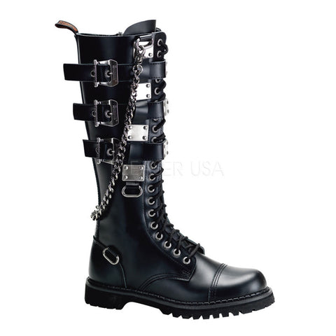 DEMONIA GRAVEL-23 Men's Black Leather Leather Steel Toe Boots - Shoecup.com