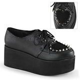 Demonia GRIP-02 Black Vegan Leather-Pony Faux Fur Shoes - Shoecup.com