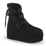 Demonia GRIP-101 Black Canvas Ankle Boots - Shoecup.com