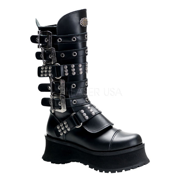 DEMONIA RAVAGE-302 Men's Black Leather Steel Toe Boots - Shoecup.com