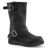 Demonia RIVAL-302 Black Vegan Leather Motorcycle Calf Boots - Shoecup.com