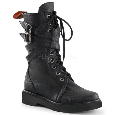 Demonia RIVAL-307 Black Vegan Leather Combat Boots - Shoecup.com